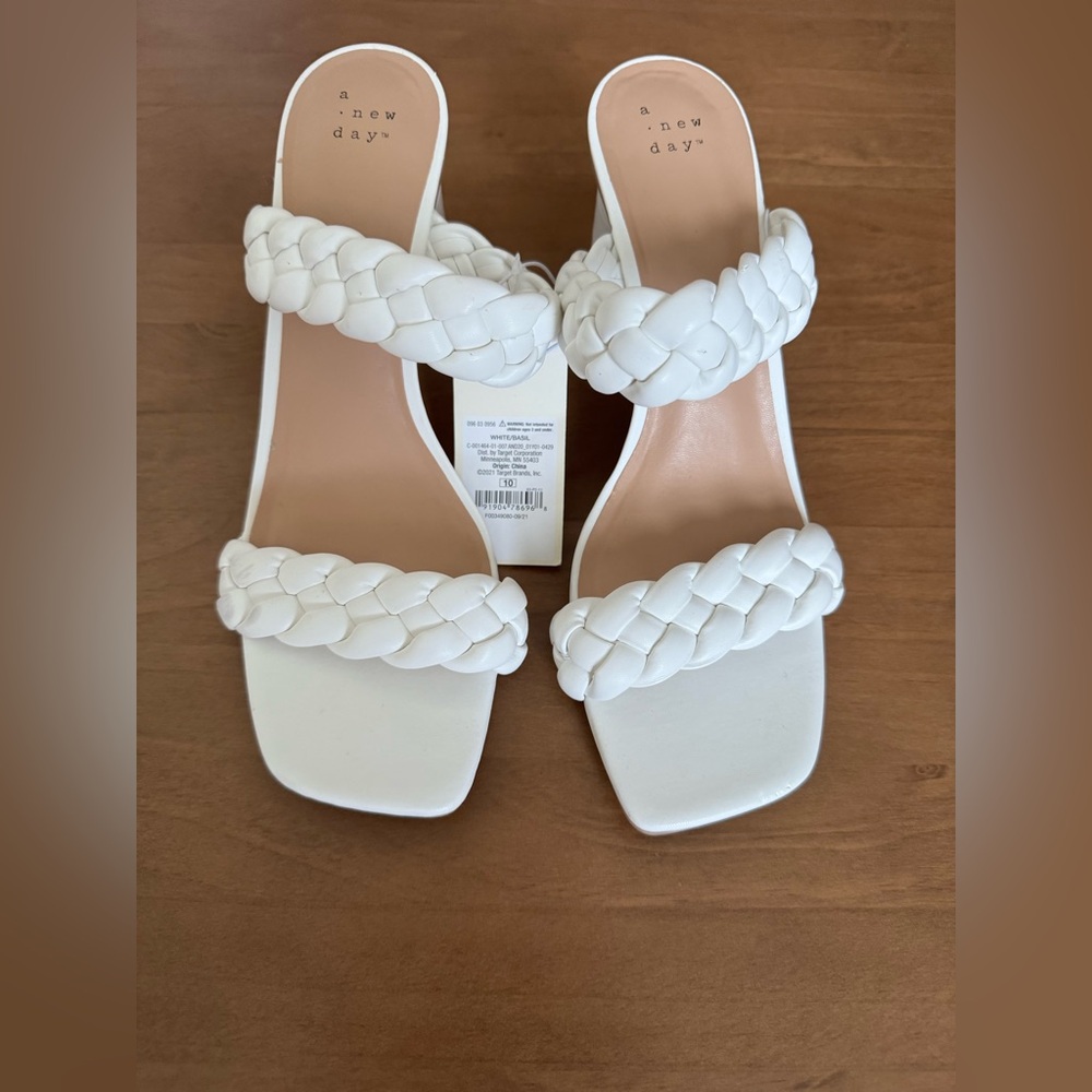 a new day White Braided Sandals